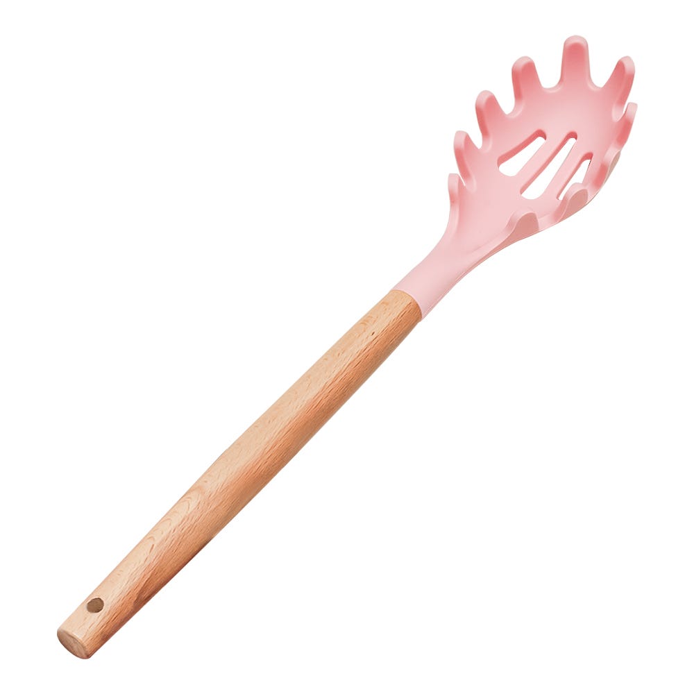 Cucharón para spaguetti de madera y punta de silicón varios colores ATU03G Home Sweet Home