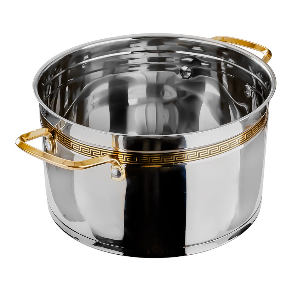 Cacerola de acero inoxidable acabado espejo con tapa de vidrio 6 litros SS-24 Qualité Premium