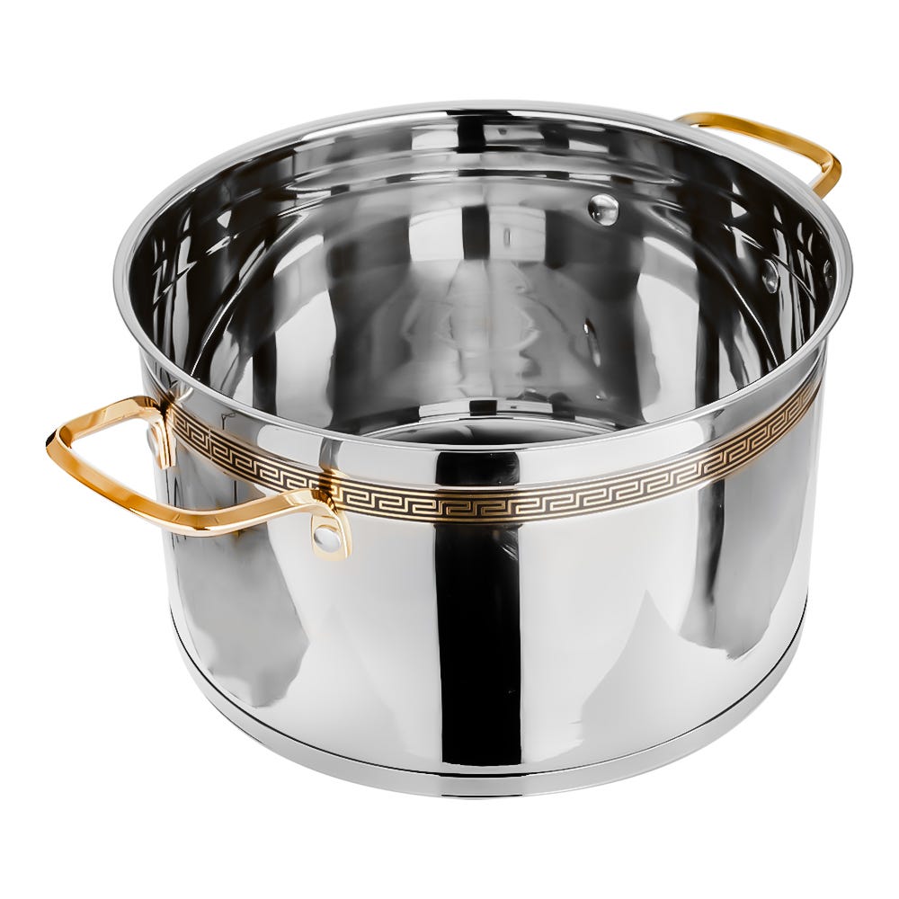 Cacerola de acero inoxidable acabado espejo con tapa de vidrio 7.900 litros SS26 Qualité Premium