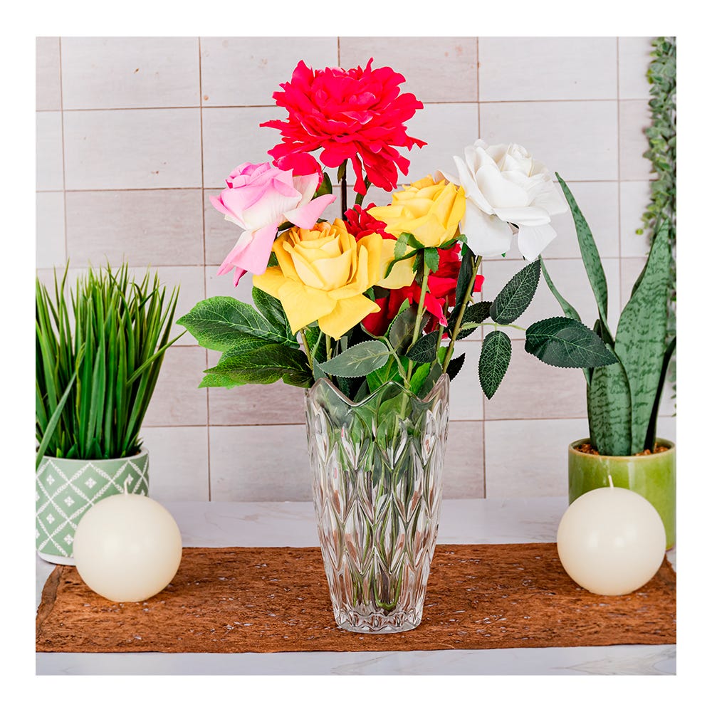 Florero de vidrio 22.8 x 12.8 cm A7002-600 Home Sweet Home