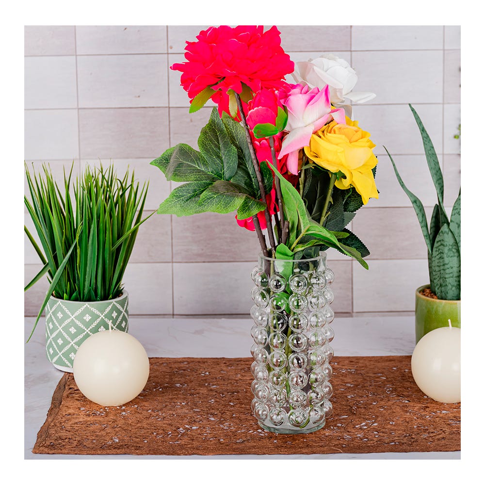 Florero de vidrio 22 x 8.5 cm A6910-600 Home Sweet Home