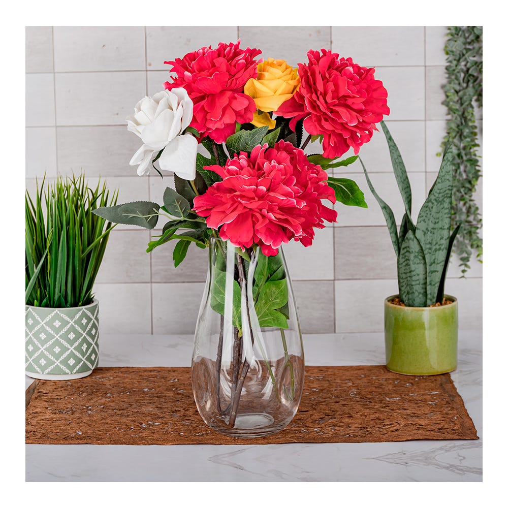 Florero de vidrio 16 x 13.8 cm A7122-600 Home Sweet Home