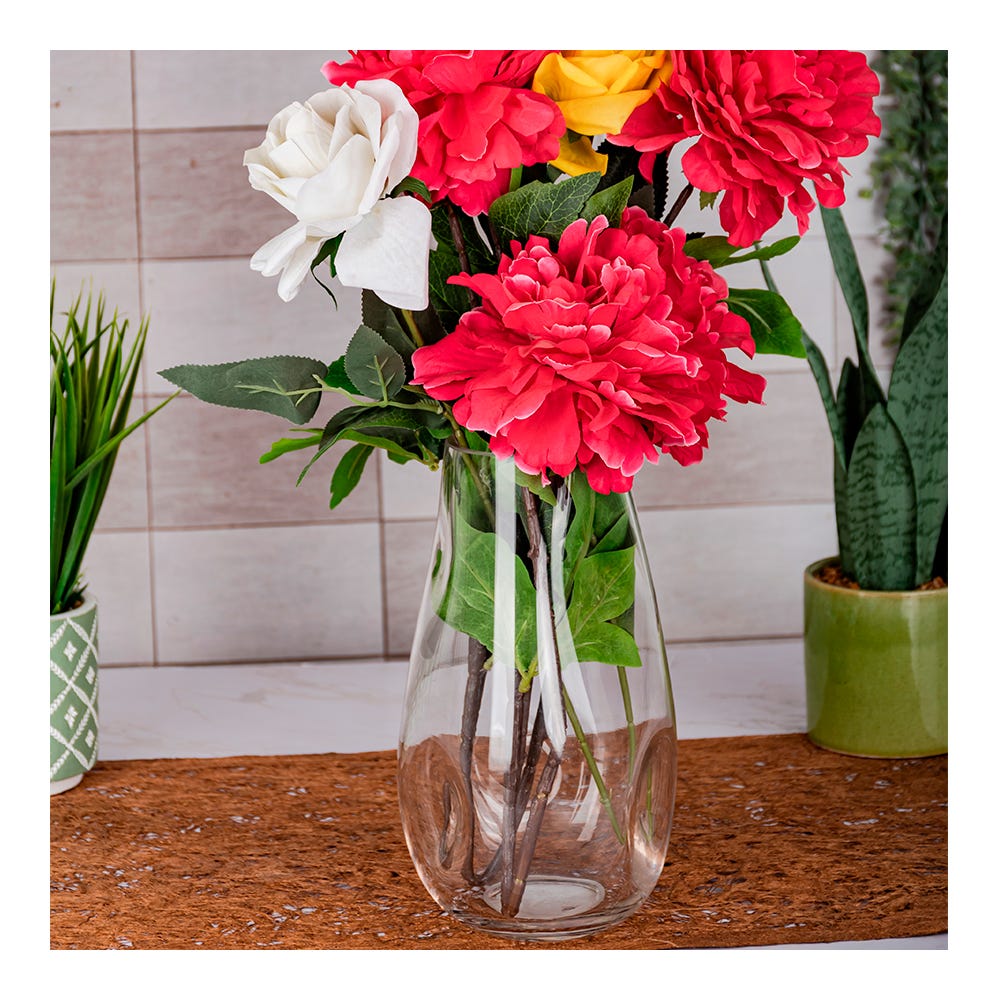 Florero de vidrio 16 x 13.8 cm A7122-600 Home Sweet Home