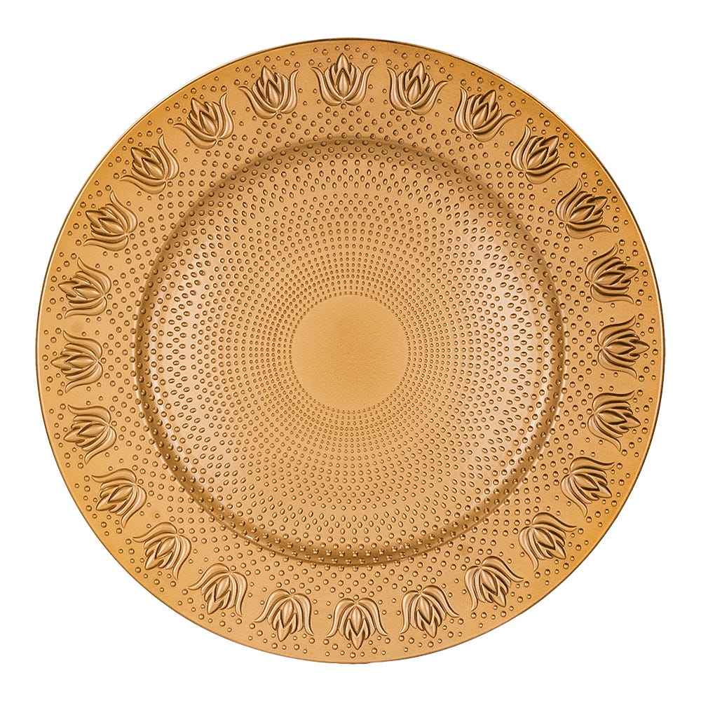 Plato base de plástico dorado AP38 Home Sweet Home
