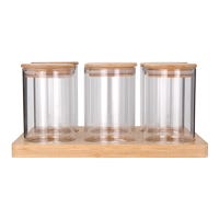 Juego de 6 frascos de borosilicato con tapa y base 200 ml 24SGPG6YTP-3 Home Sweet Home