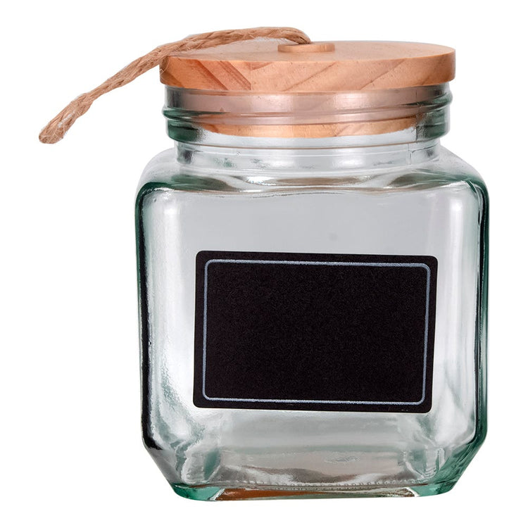 Frasco de borosilicato con tapa de madera 500 ml 23S2027YKHMG Home Sweet Home