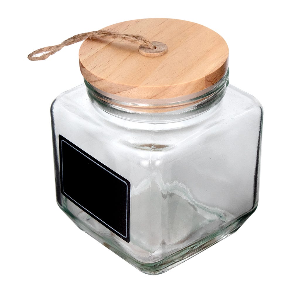 Frasco de borosilicato con tapa de madera 500 ml 23S2027YKHMG Home Sweet Home