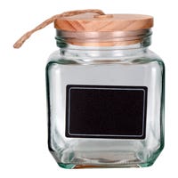 Frasco de borosilicato con tapa de madera 500 ml 23S2027YKHMG Home Sweet Home
