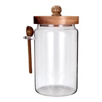 Frasco de borosilicato con tapa y cuchara de acacia 750 ml 23SGPG9DSYQXSM-1 Home Sweet Home