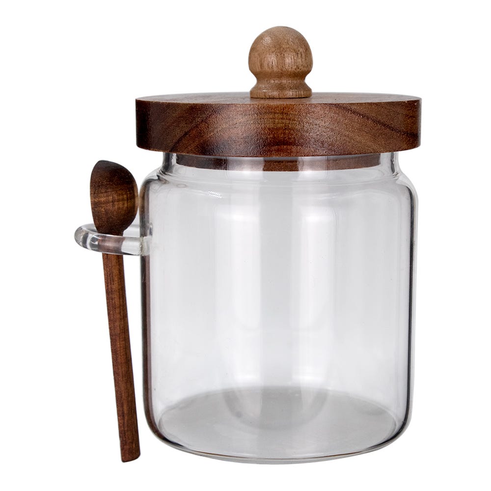 Frasco de borosilicato con tapa y cuchara de acacia 500 ml 23SGPG9DSYQXSM-3 Home Sweet Home