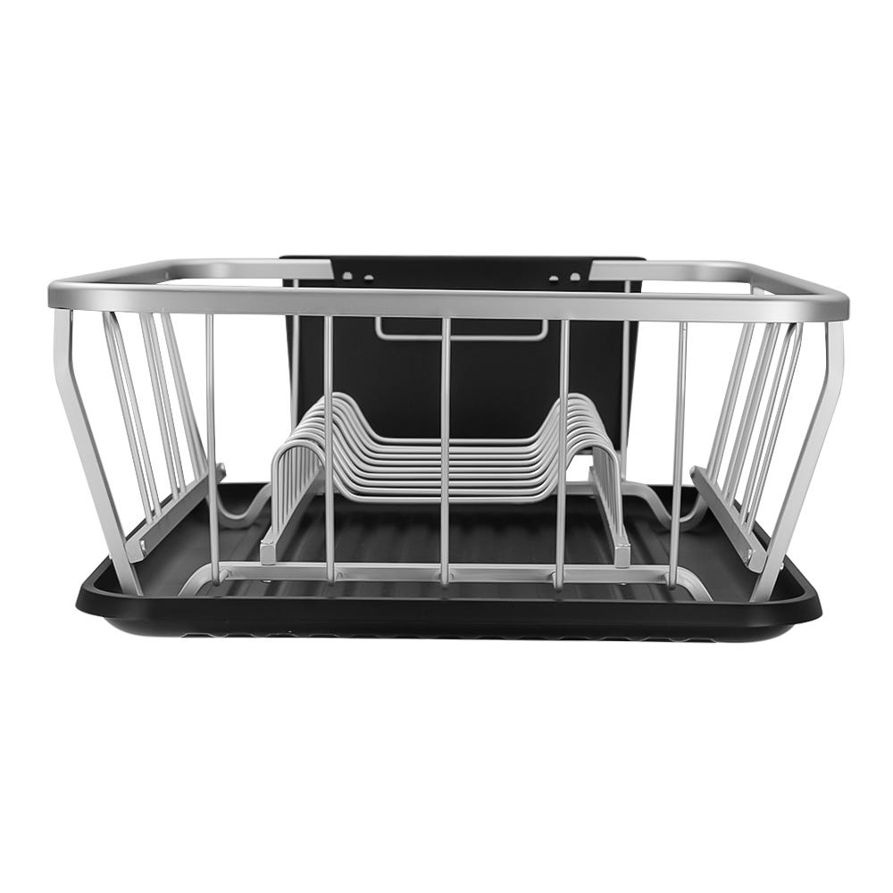 Escurridor de aluminio con porta cubiertos y charola plata A1419-1 Home Sweet Home