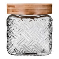 Frasco de vidrio con tapa de madera 1.1 L S02-0594-12-AE-1 Home Sweet Home