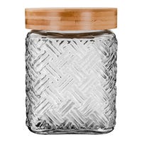 Frasco de vidrio con tapa de madera 1.4 L S02-0594-16-AE-1 Home Sweet Home