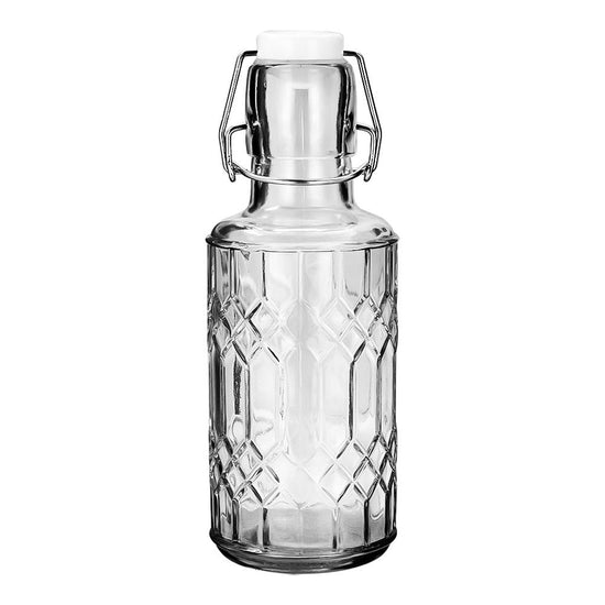 Botella de vidrio con tapón de clip 400 ml S16-0471-20 Home Sweet Home