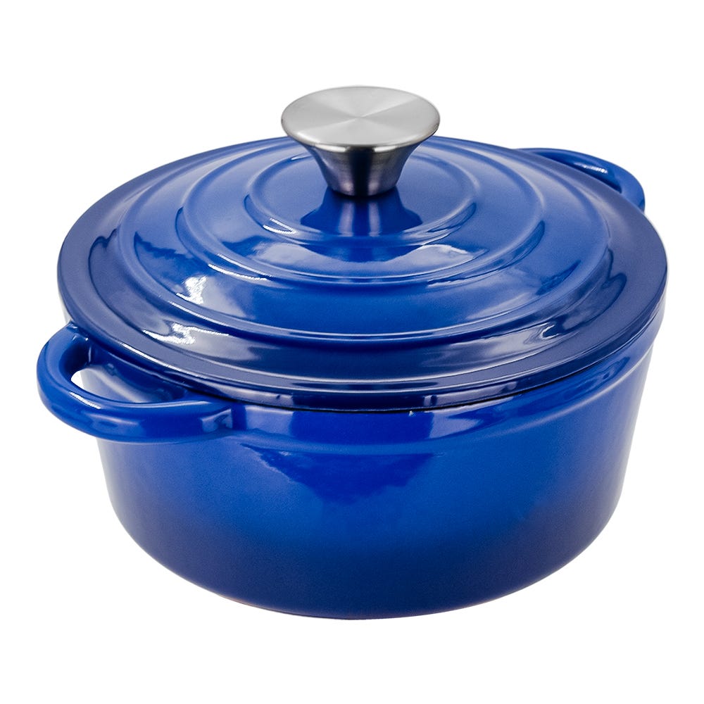 Olla de hierro fundido acabado peltre con tapa 20.1 cm ATA20 Qualité Premium