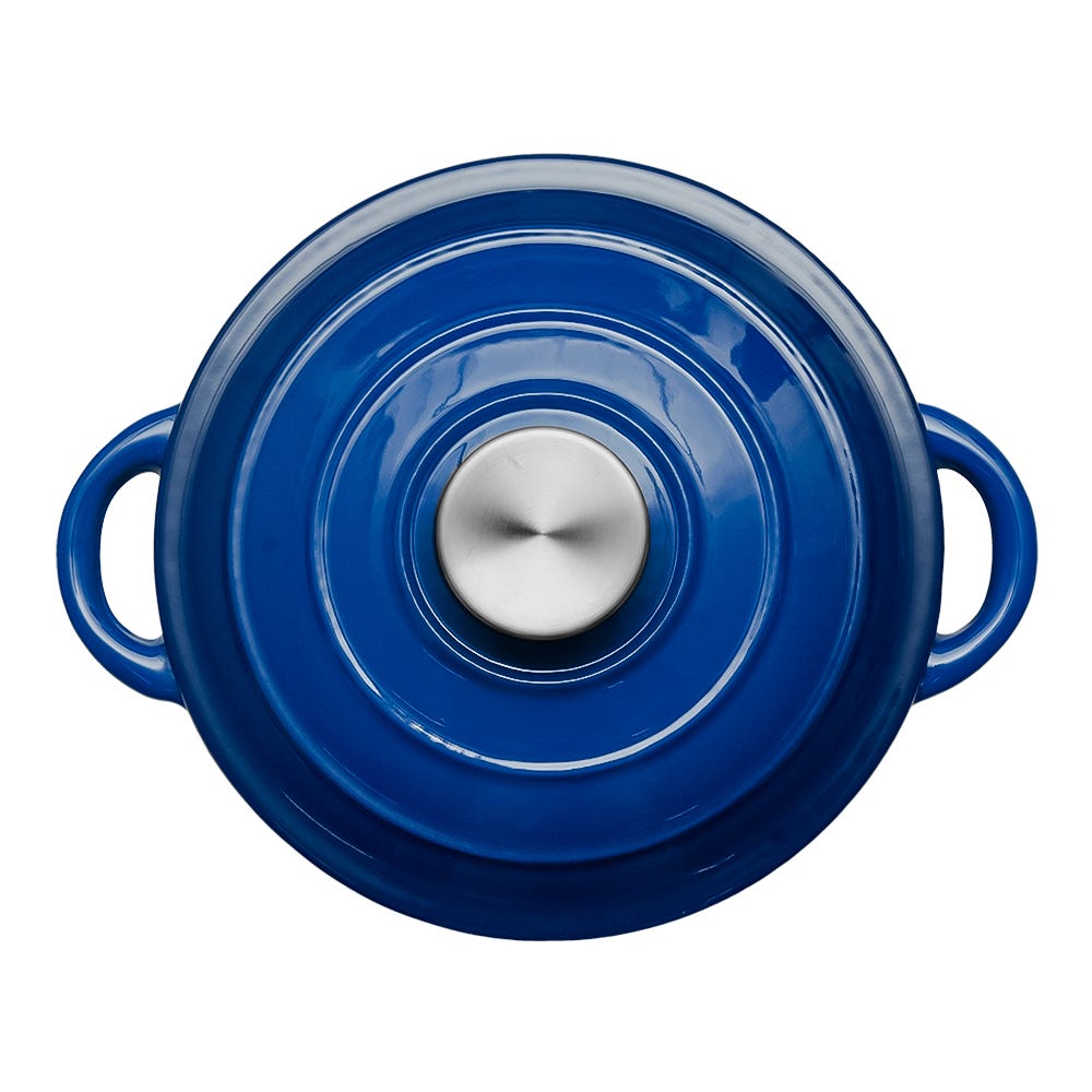 Olla de hierro fundido acabado peltre con tapa 20.1 cm ATA20 Qualité Premium