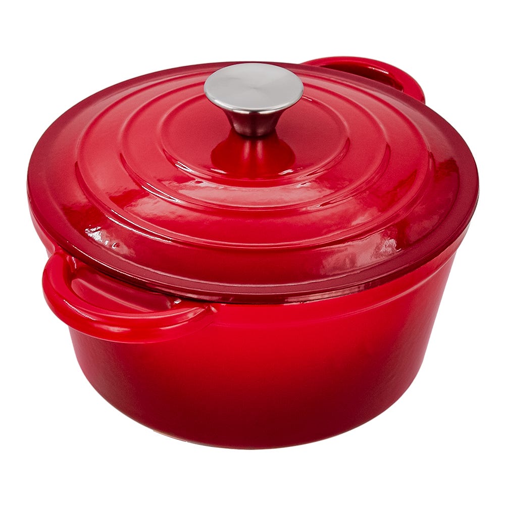 Olla de hierro fundido acabado peltre con tapa 24.1 cm ATA24 Qualité Premium