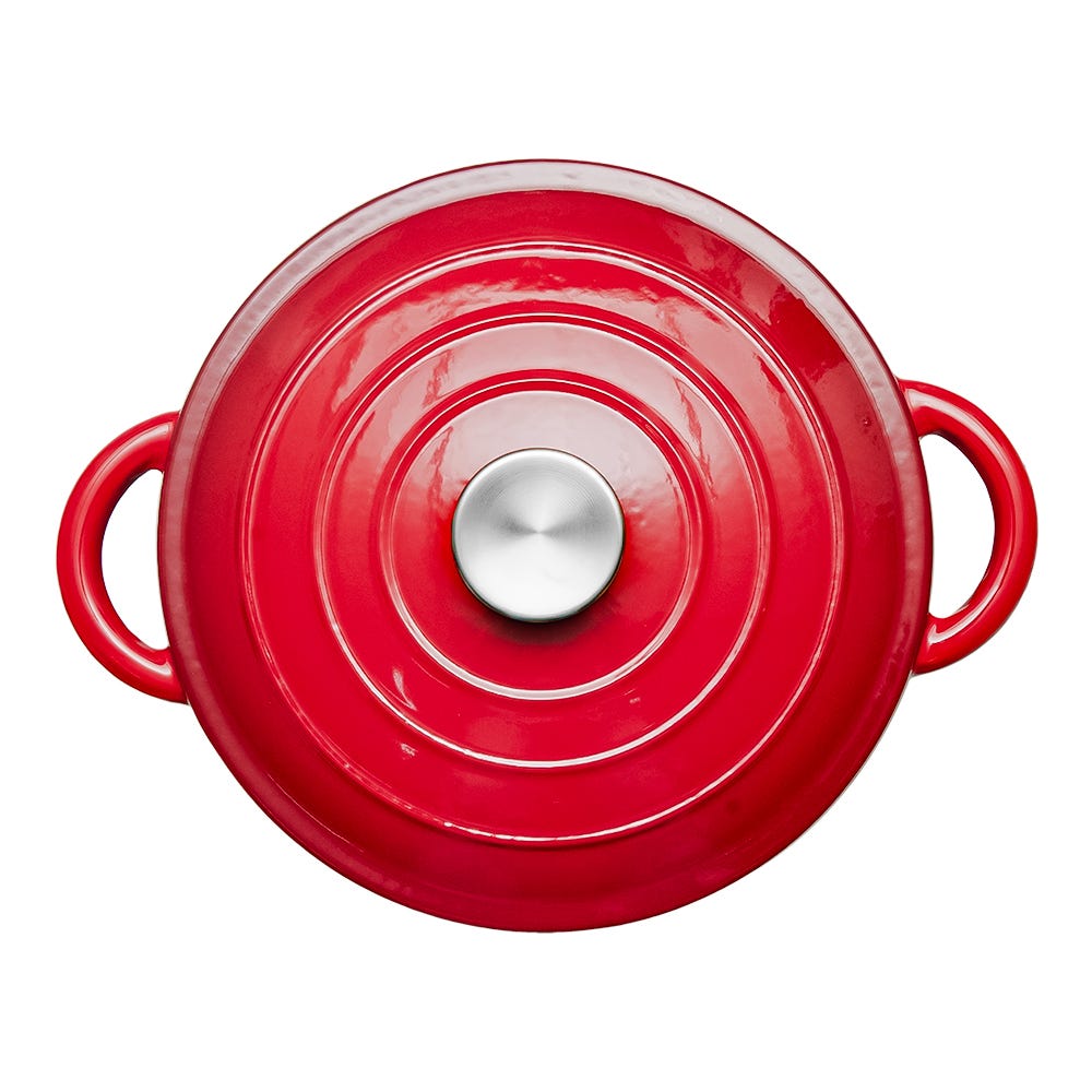 Olla de hierro fundido acabado peltre con tapa 24.1 cm ATA24 Qualité Premium