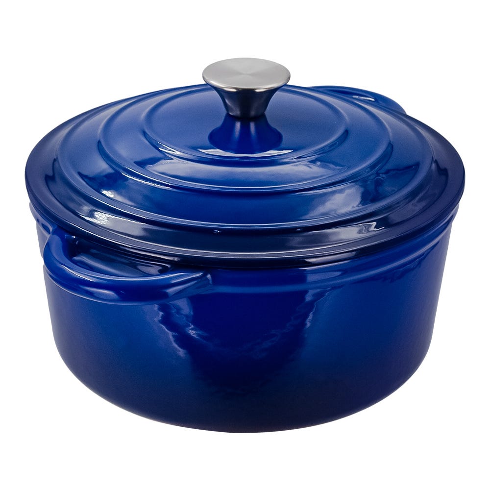 Olla de hierro fundido acabado peltre con tapa 26.2 cm ATA26 Qualité Premium