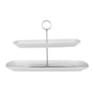 Pastelero 2 niveles de cerámica con base metálica Y229 Home Sweet Home