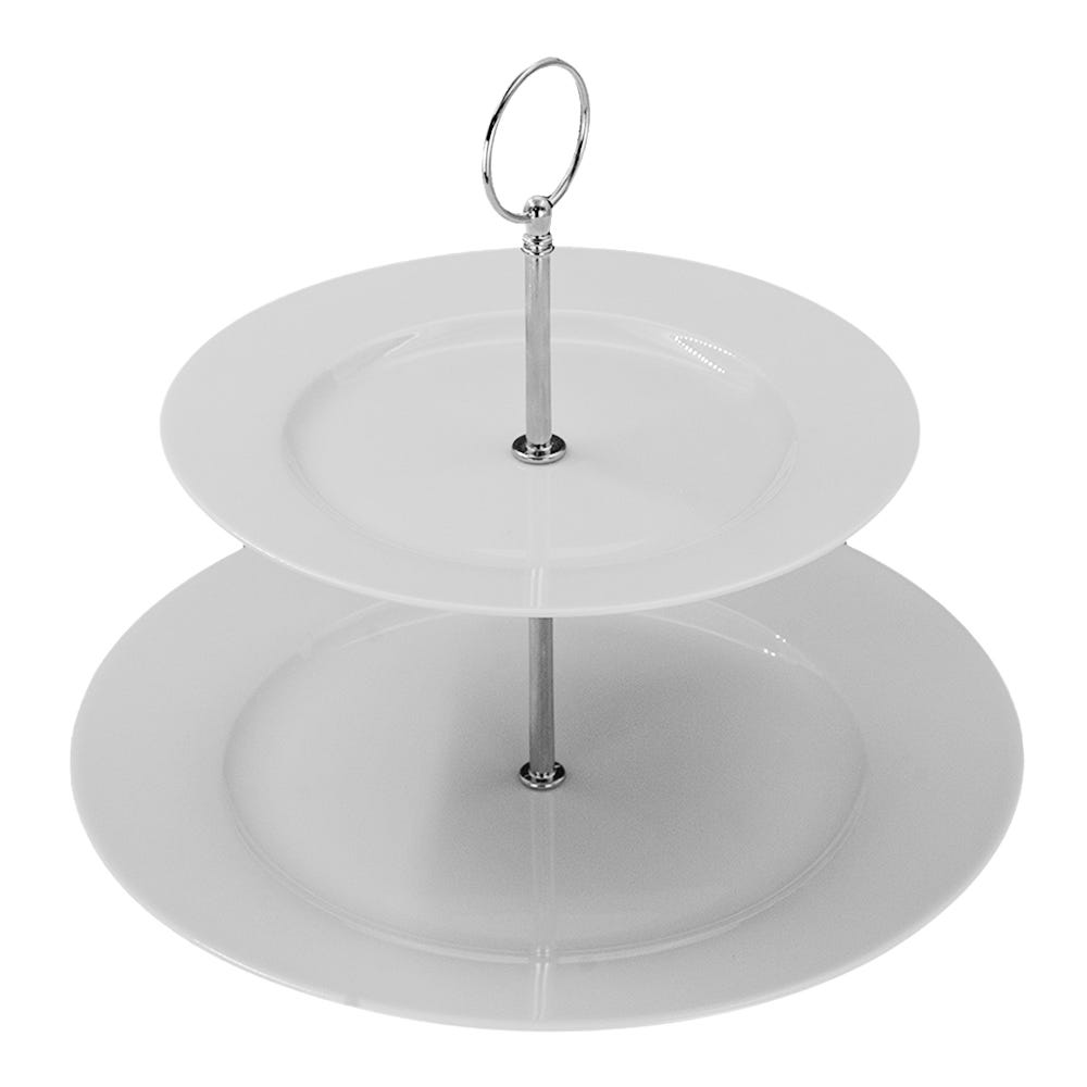 Pastelero 2 niveles de cerámica con base metálica Y100 Home Sweet Home