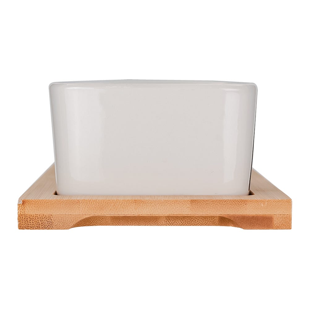 Juego de 3 tazones de cerámica con base de bambú Y2871 Home Sweet Home