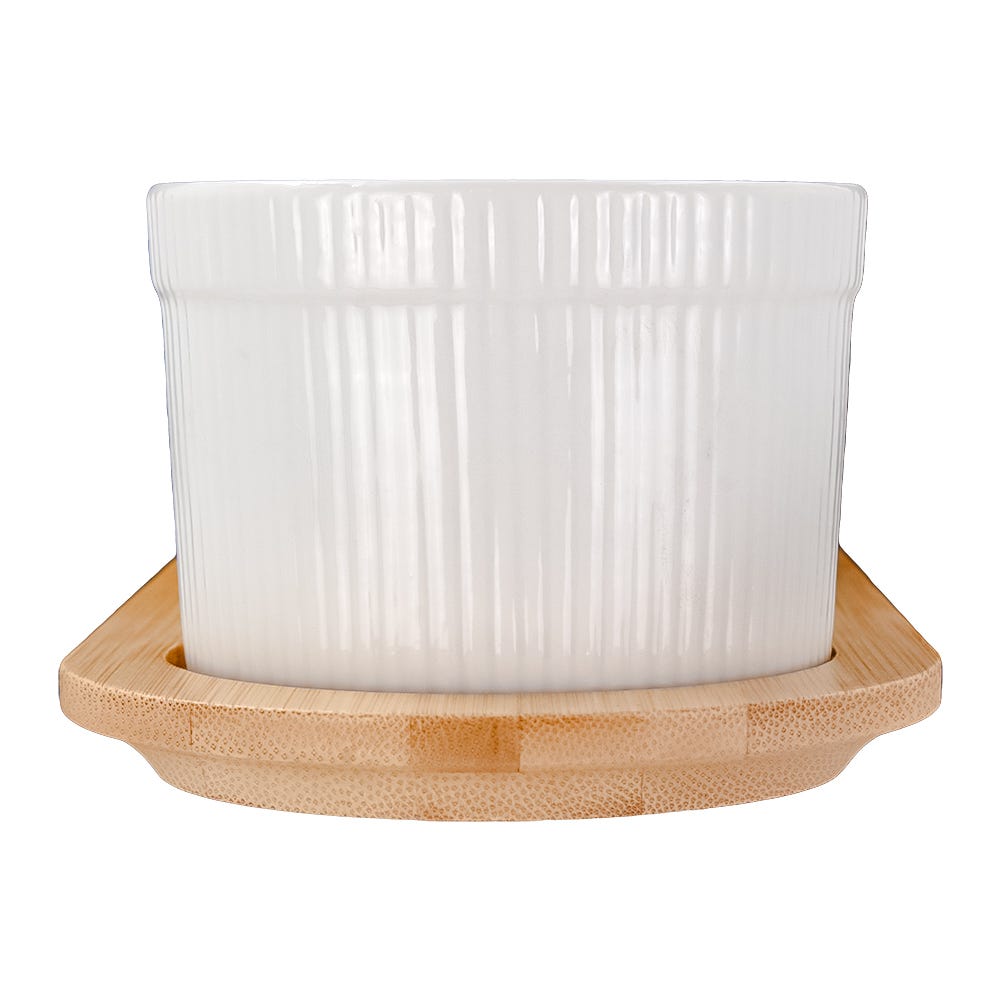 Juego de 3 tazones de cerámica con base de bambú Y2307 Home Sweet Home