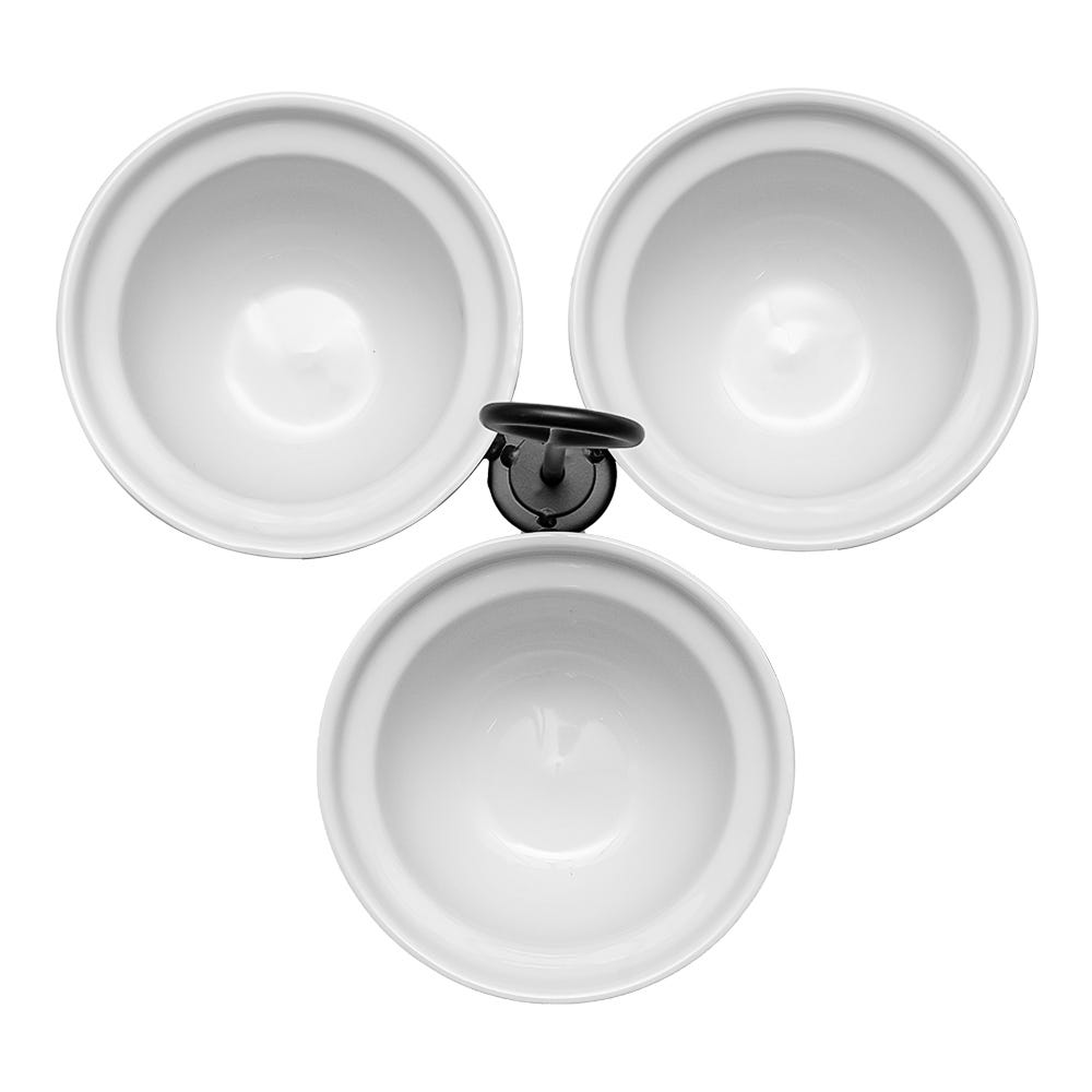 Juego de 3 tazones de cerámica con base metálica Y2184 Home Sweet Home