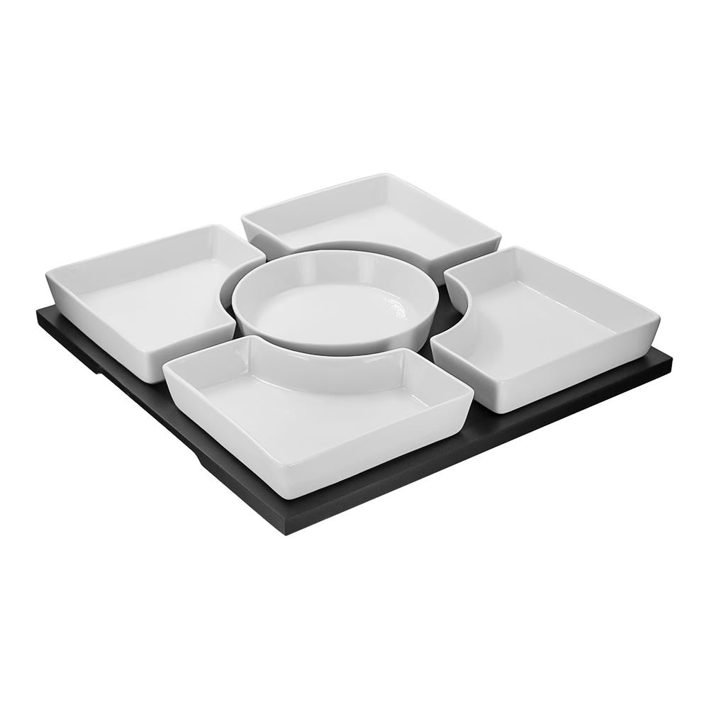 Botanero de cerámica 5 piezas con base YM1001A Home Sweet Home