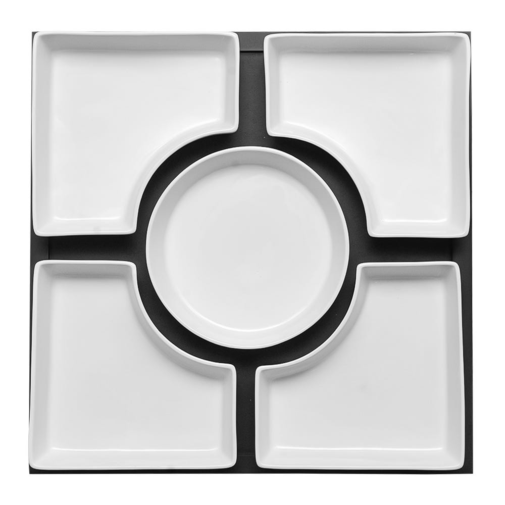 Botanero de cerámica 5 piezas con base YM1001A Home Sweet Home