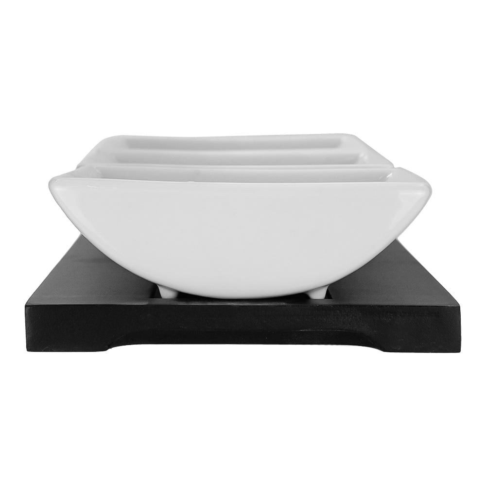 Juego de 3 tazones cuadrados de cerámica con base YM10 Home Sweet Home