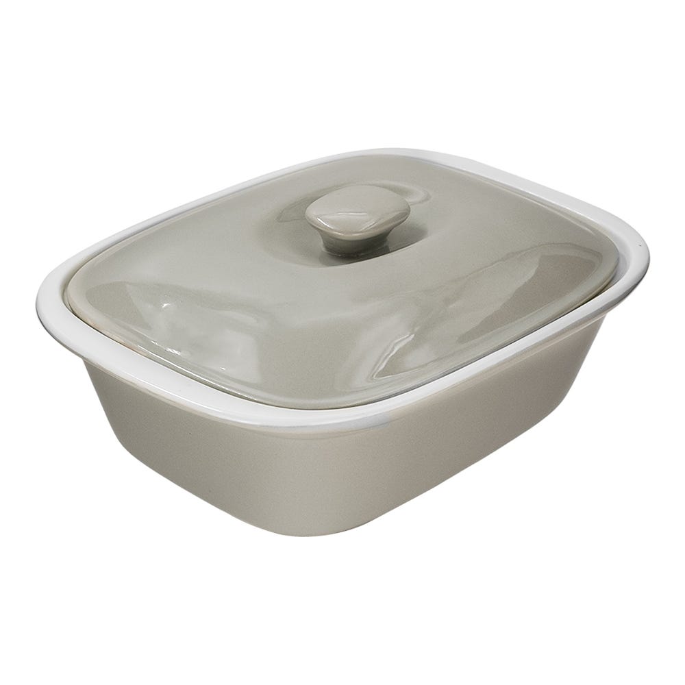 Charola rectangular para hornear de cerámica con tapa 27.4 x 19.7 cm Y1364 Home Sweet Home