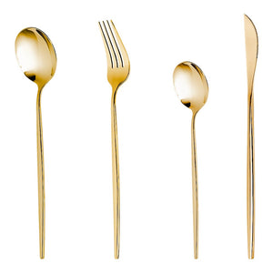 Juego de 16 cubiertos de acero inoxidable dorado ATSC247G Acenox