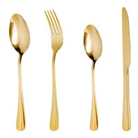 Juego de 16 cubiertos de acero inoxidable dorado ATS250G Acenox