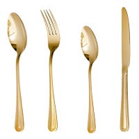 Juego de 16 cubiertos de acero inoxidable dorado ATS251G Acenox
