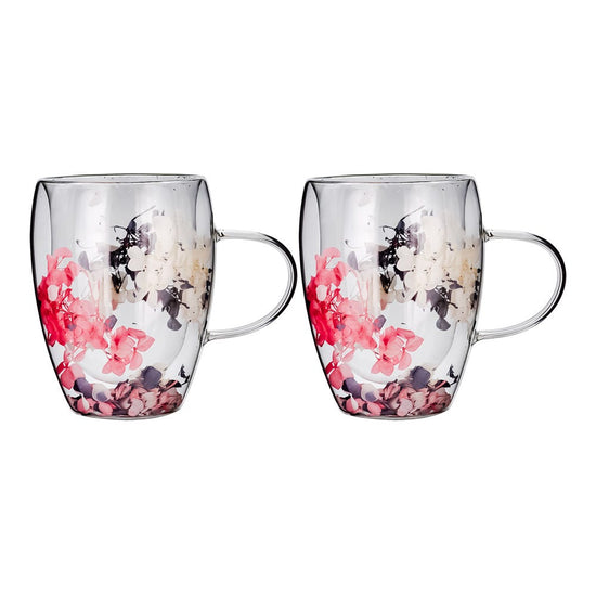 Juego de 2 tazas de doble pared de vidrio borosilicato 280 ml K574 Home Sweet Home