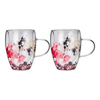 Juego de 2 tazas de doble pared de vidrio borosilicato 280 ml K574 Home Sweet Home