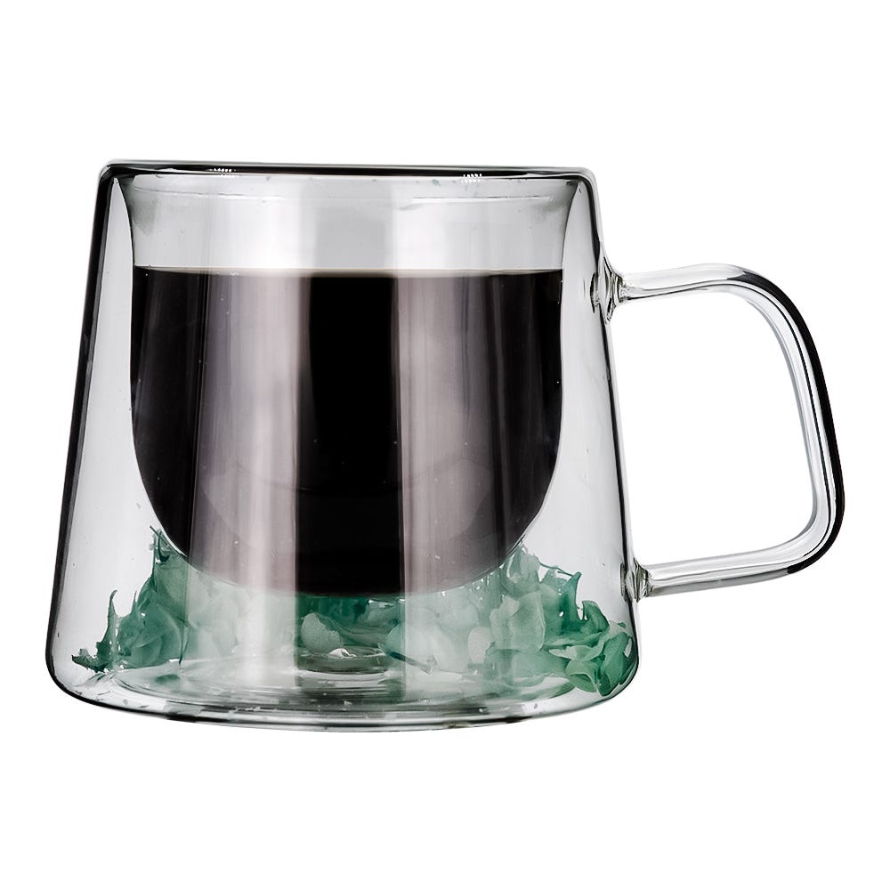 Juego de 2 tazas de doble pared de vidrio borosilicato 190 ml IK584 Home Sweet Home