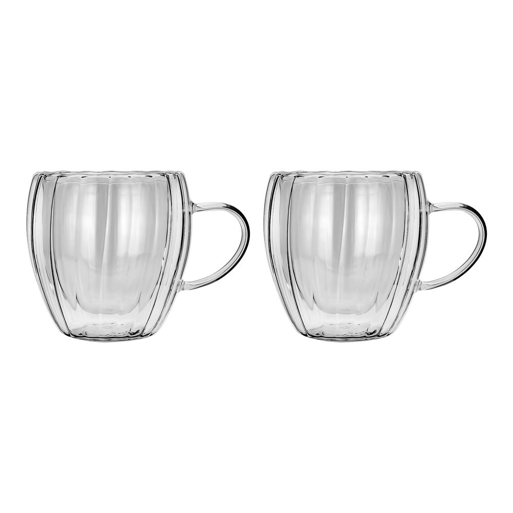 Juego de 2 tazas de doble pared de vidrio borosilicato 200 ml IK588 Home Sweet Home