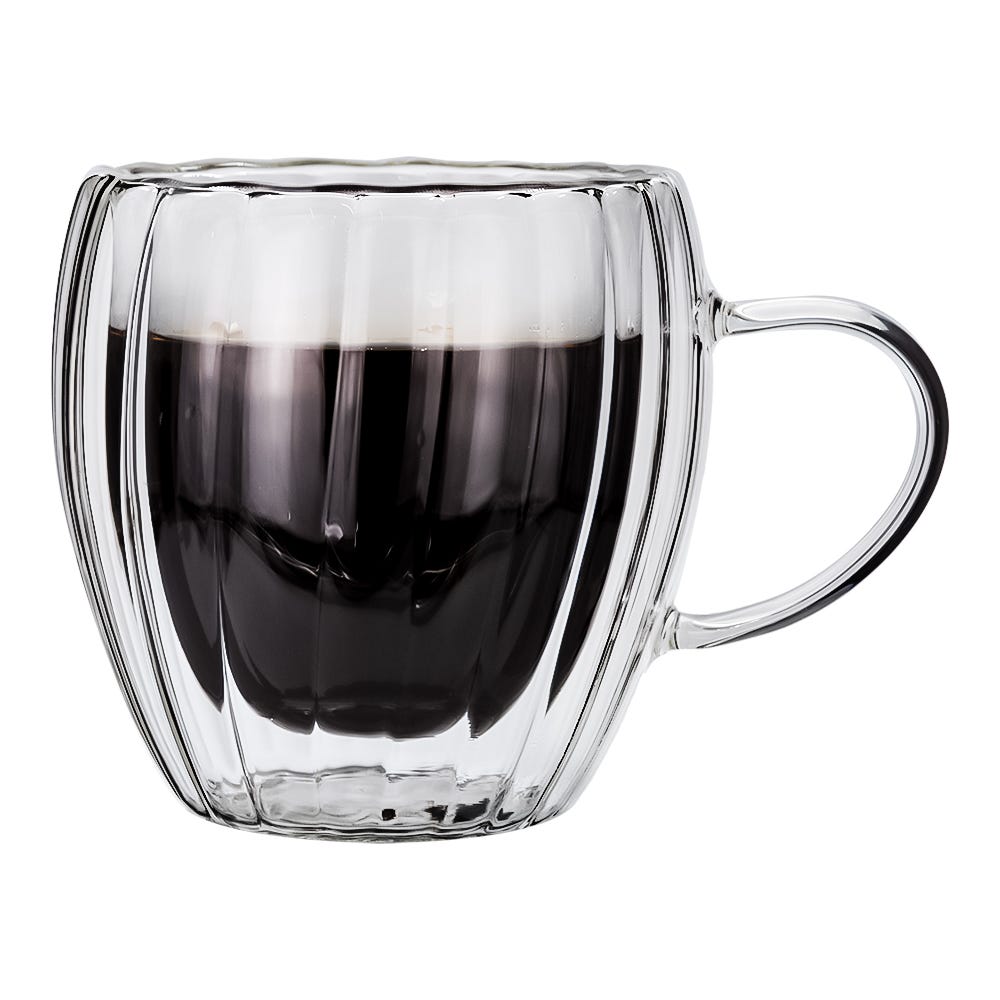 Juego de 2 tazas de doble pared de vidrio borosilicato 200 ml IK588 Home Sweet Home