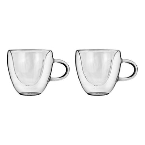 Juego de 2 tazas de doble pared de vidrio borosilicato 200 ml IK563 Home Sweet Home