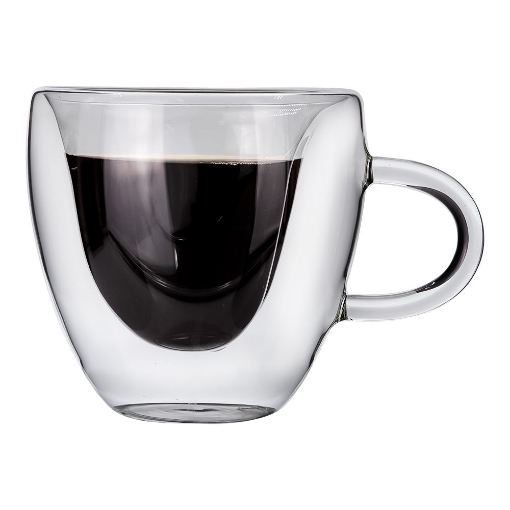 Juego de 2 tazas de doble pared de vidrio borosilicato 200 ml IK563 Home Sweet Home