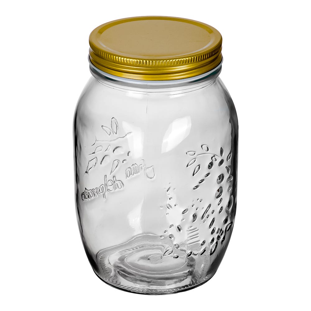Frasco de vidrio con tapa 1 litro A2532D Home Sweet Home