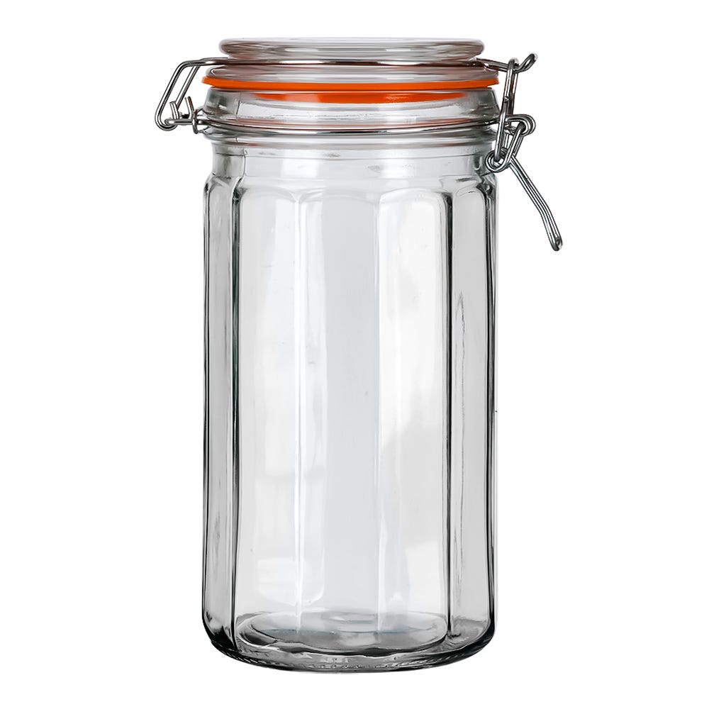 Frasco de vidrio hermético con tapa 940 ml A2570B Home Sweet Home