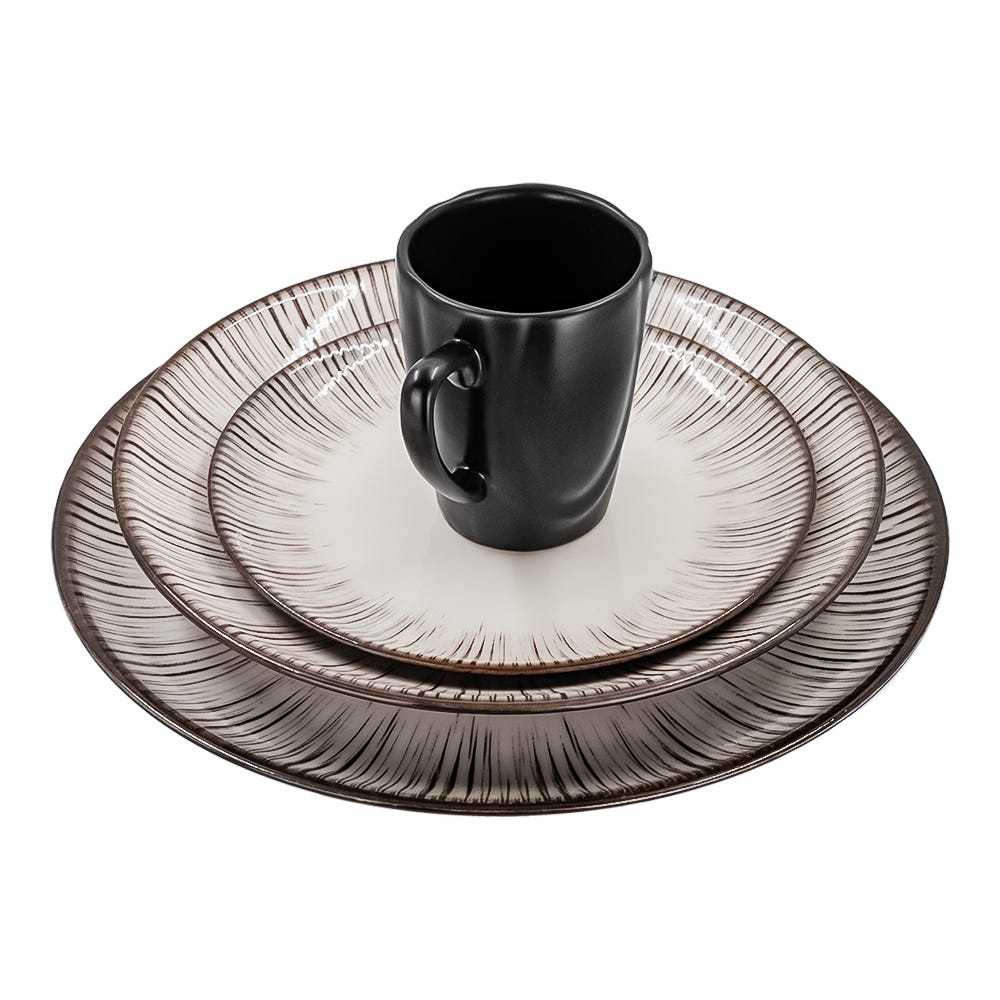 Vajilla de cerámica de 16 piezas Haya Alleanza