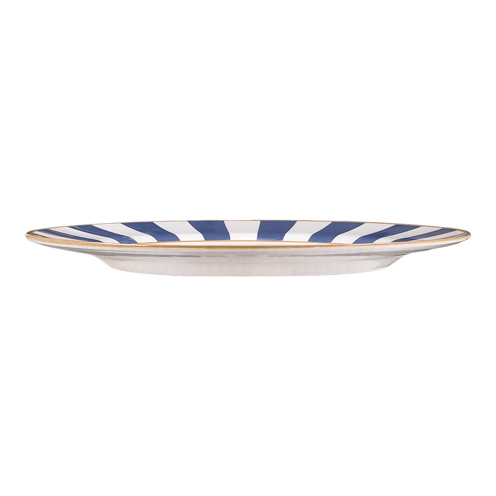 Plato base de cerámica de 33.8 cm Stripe Azul Alleanza