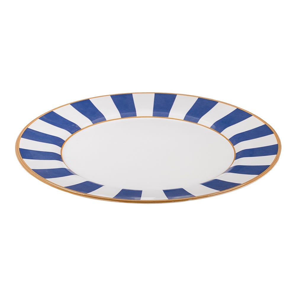 Plato base de cerámica de 33.8 cm Stripe Azul Alleanza