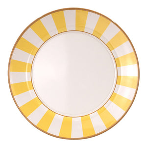 Plato base de cerámica 33.8 cm Stripe Amarilla Alleanza