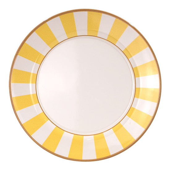 Plato base de cerámica 33.8 cm Stripe Amarilla Alleanza