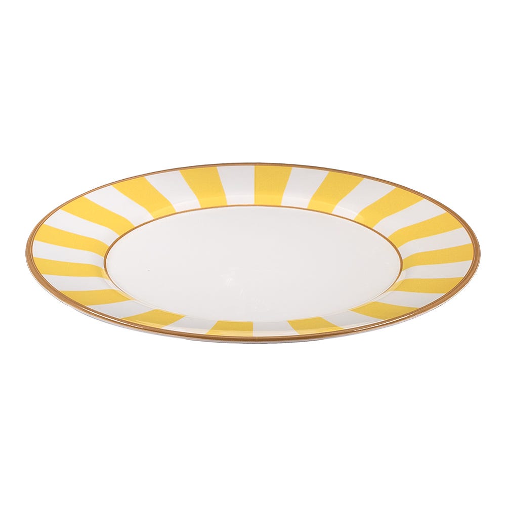 Plato base de cerámica 33.8 cm Stripe Amarilla Alleanza